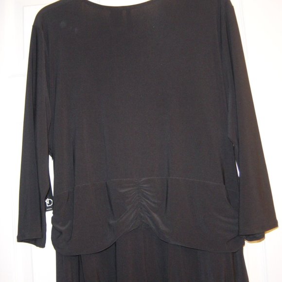 New Direction Black Dress Size 2X Stretch Blouson - Picture 7 of 8